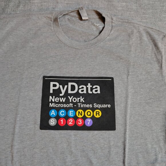 Microsoft Time Square New York T-Shirt Size Large Gray PYData ACENQR S1237 - Picture 10 of 10